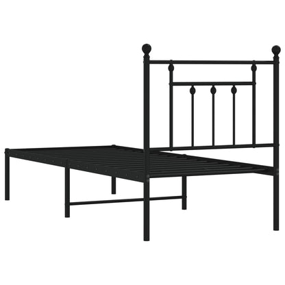 Giroletto con Testiera in Metallo Nero 75x190 cm - homemem39