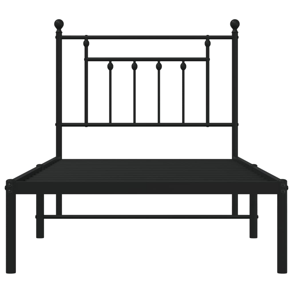 Giroletto con Testiera in Metallo Nero 80x200 cm - homemem39