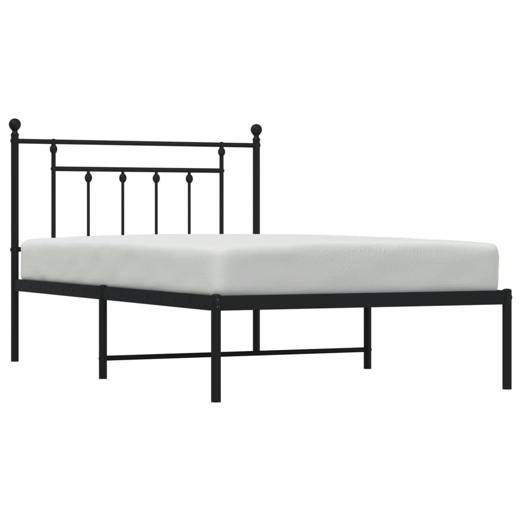 Giroletto con Testiera in Metallo Nero 107x203 cm - homemem39