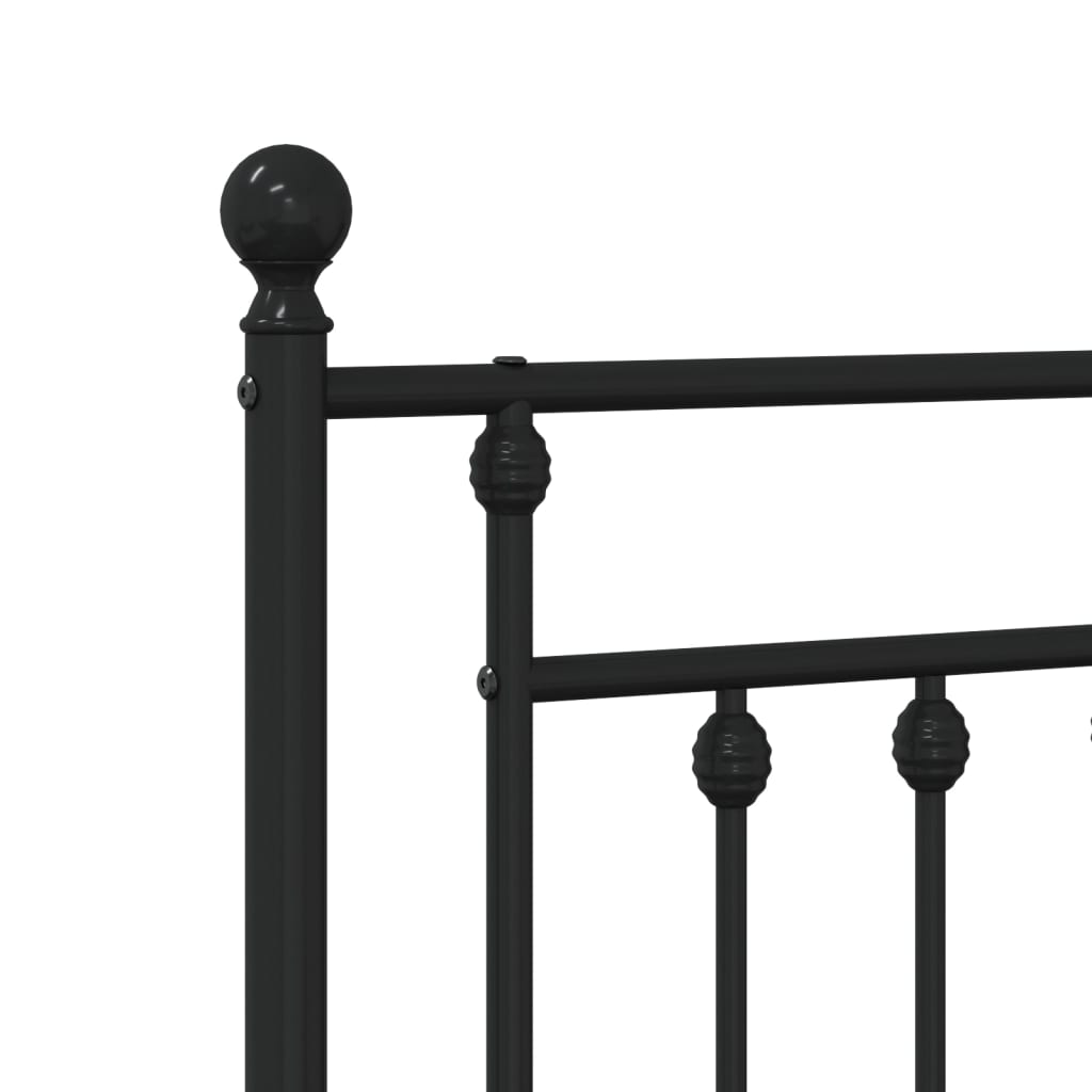 Giroletto con Testiera in Metallo Nero 183x213 cm - homemem39