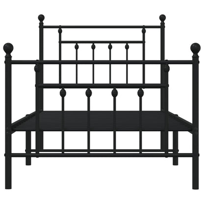 Giroletto con Testiera e Pediera Metallo Nero 90x200 cm - homemem39