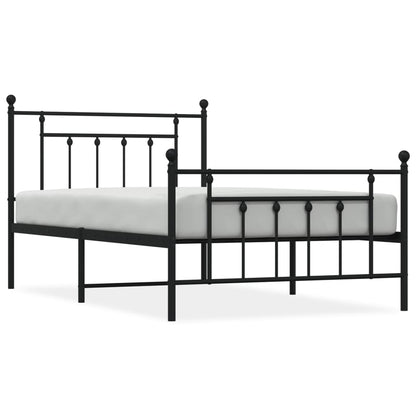 Giroletto con Testiera e Pediera Metallo Nero 107x203 cm - homemem39