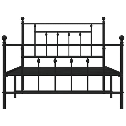 Giroletto con Testiera e Pediera Metallo Nero 107x203 cm - homemem39