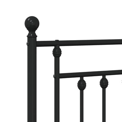 Giroletto con Testiera e Pediera Metallo Nero 107x203 cm - homemem39