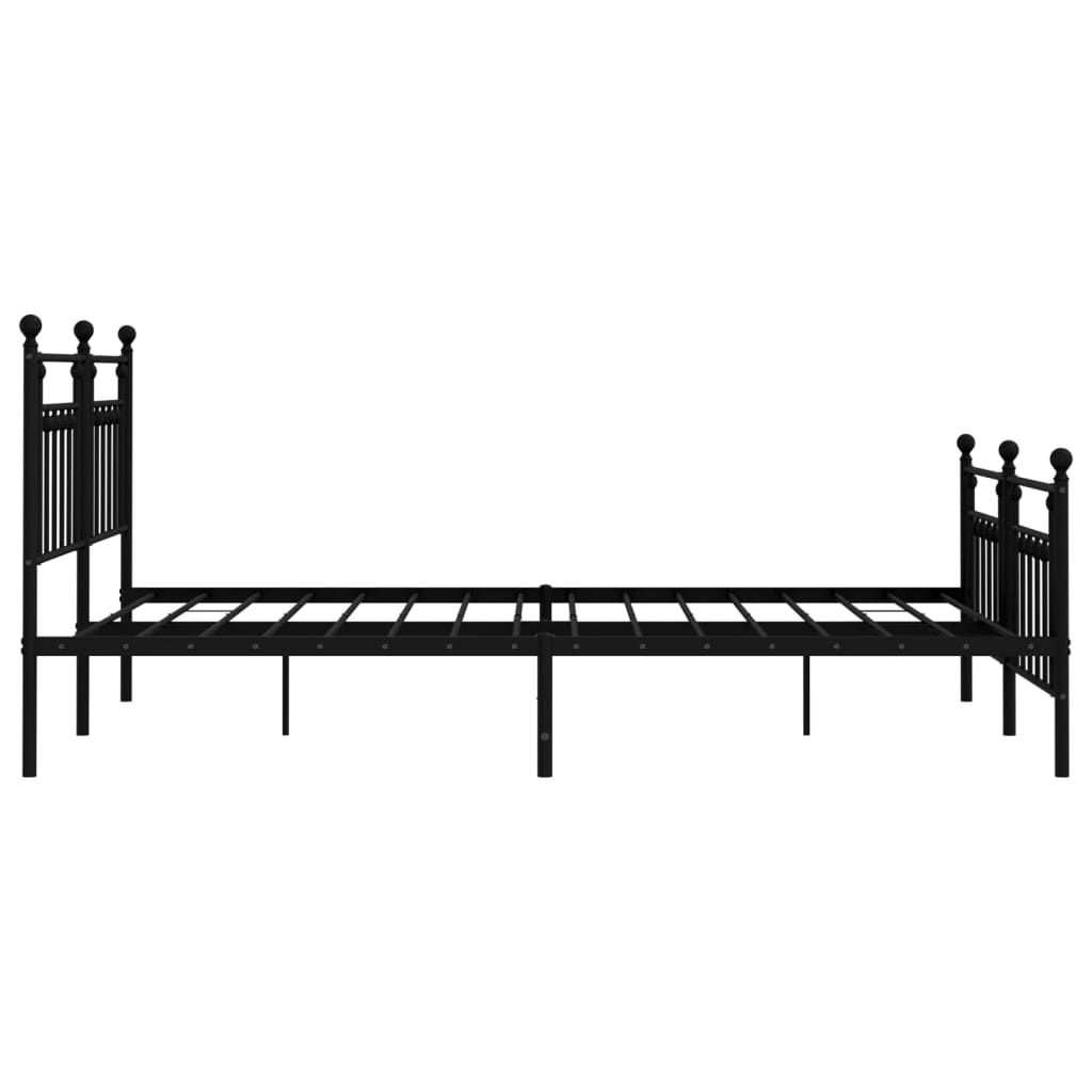 Giroletto con Testiera e Pediera Metallo Nero 183x213 cm - homemem39