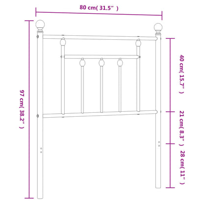 Testiera in Metallo Nero 75 cm - homemem39