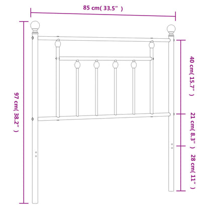 Testiera in Metallo Nero 80 cm - homemem39