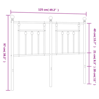 Testiera in Metallo Nero 120 cm - homemem39