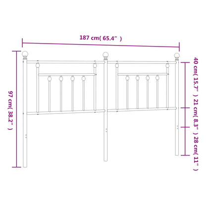 Testiera in Metallo Nero 180 cm - homemem39