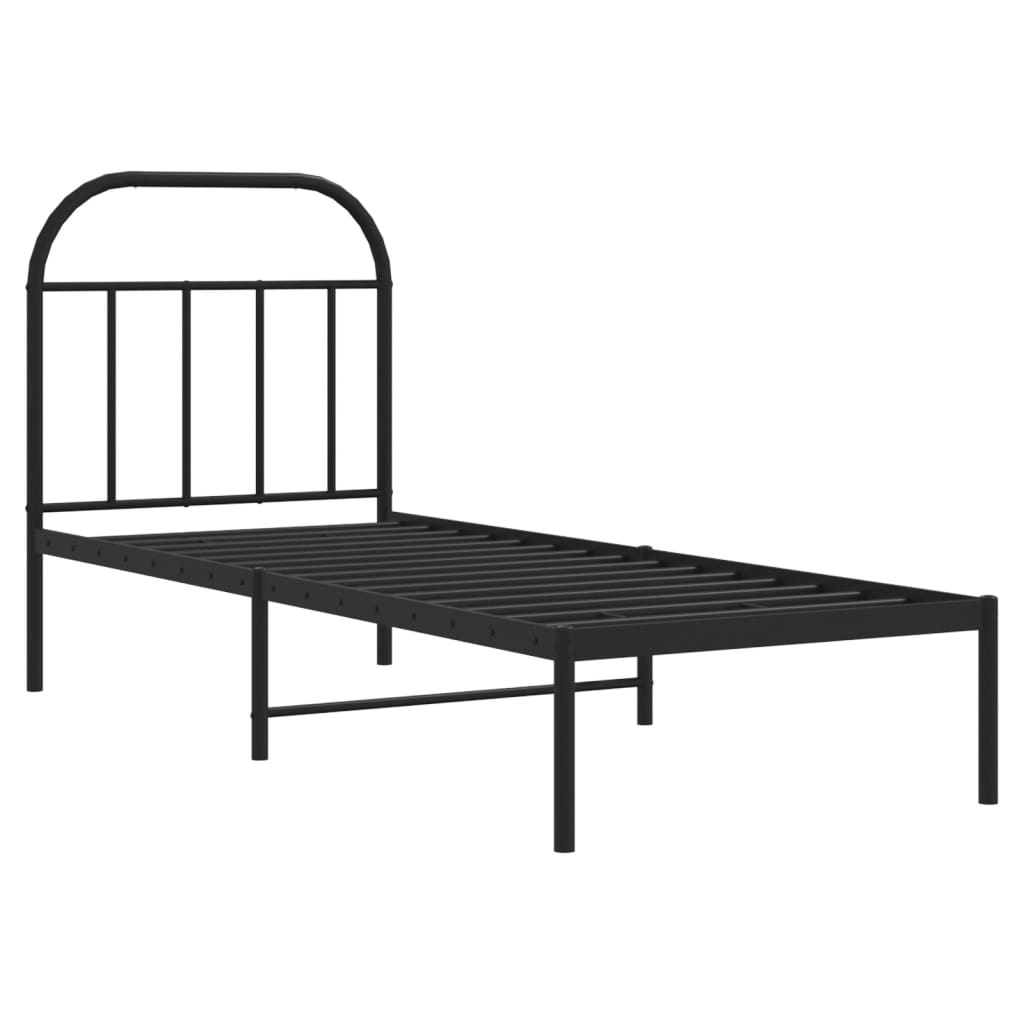 Giroletto con Testiera in Metallo Nero 75x190 cm - homemem39