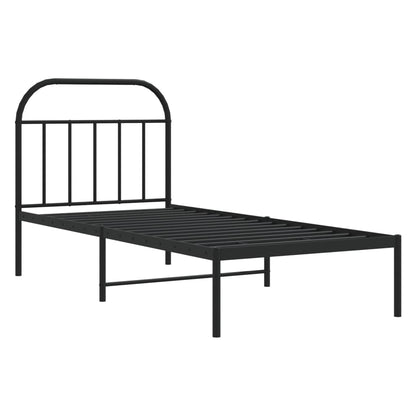 Giroletto con Testiera in Metallo Nero 90x190 cm - homemem39