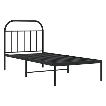 Giroletto con Testiera in Metallo Nero 90x200 cm - homemem39