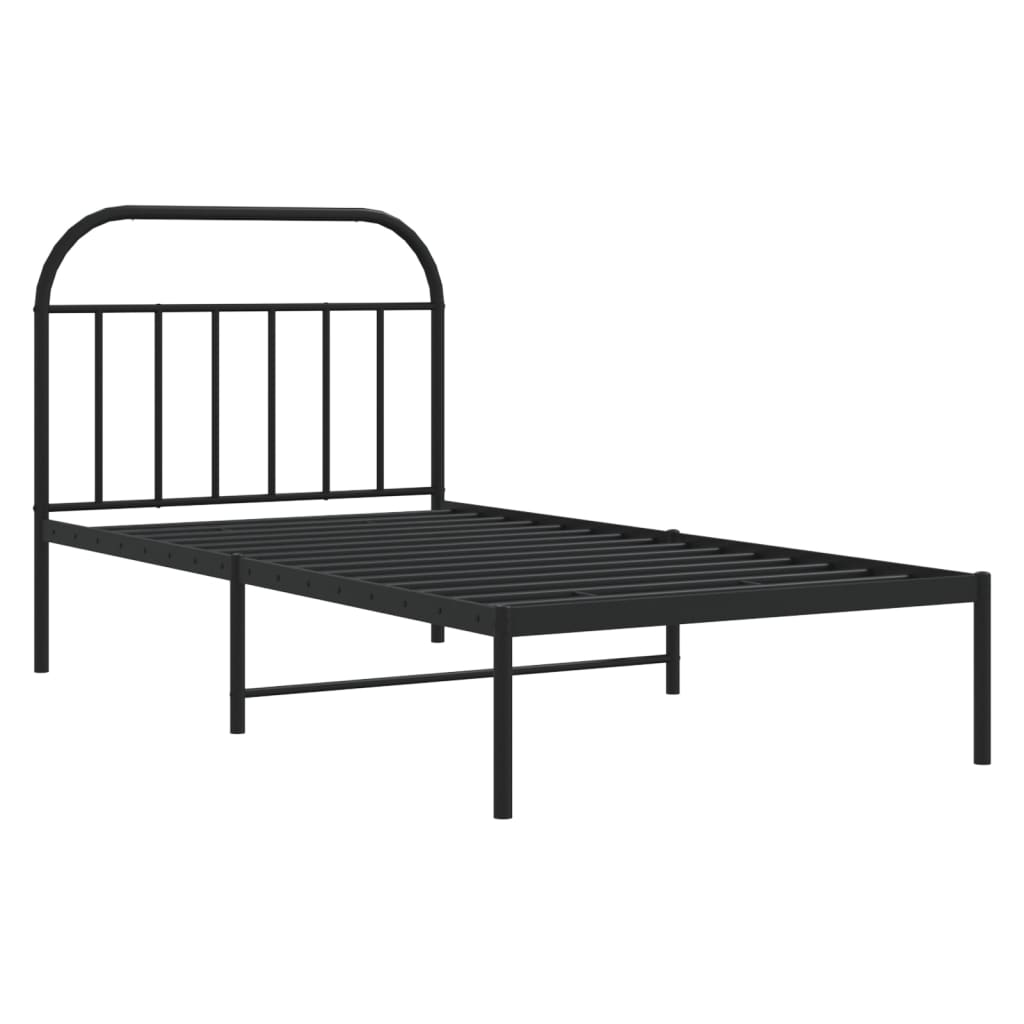 Giroletto con Testiera in Metallo Nero 100x190 cm - homemem39