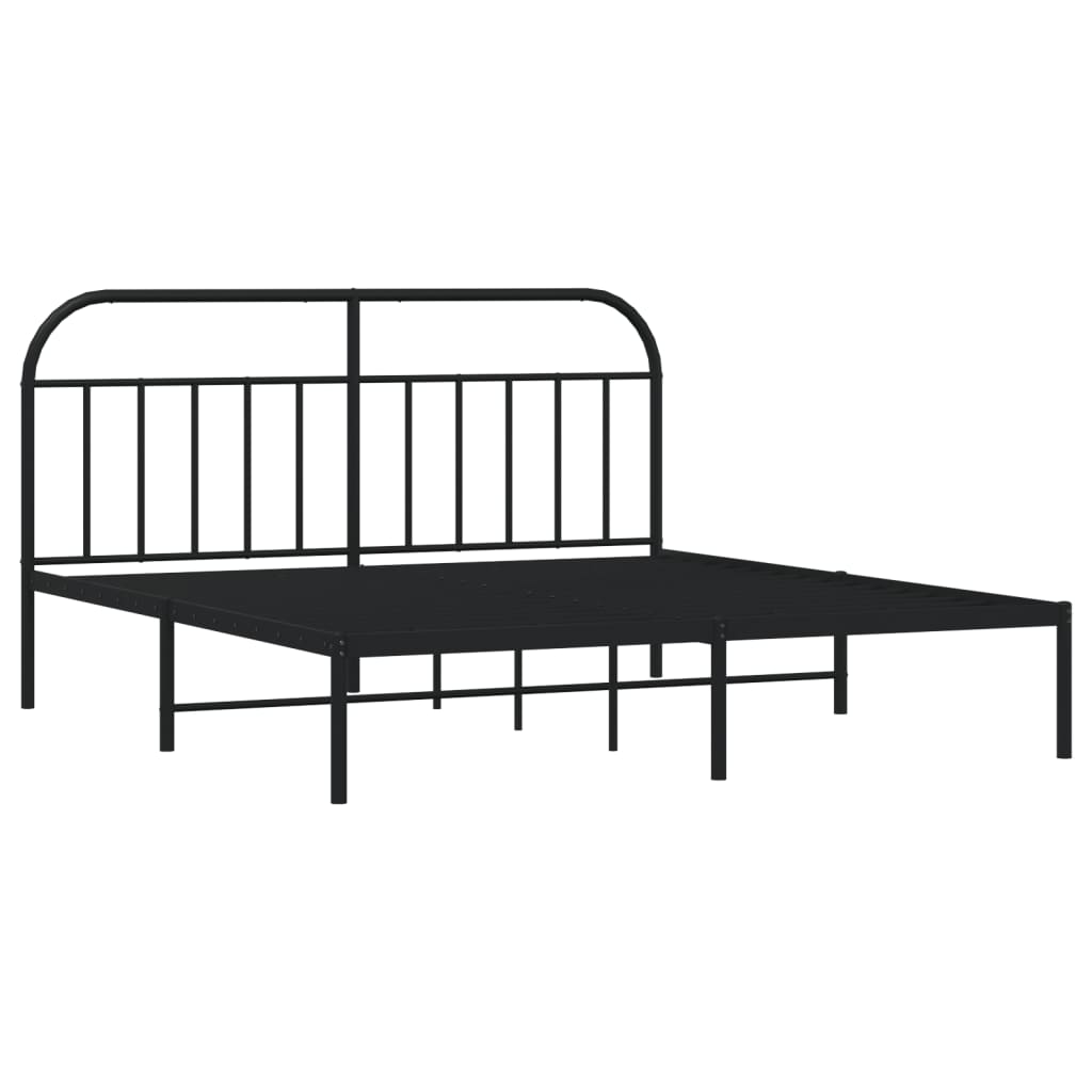 Giroletto con Testiera in Metallo Nero 183x213 cm - homemem39