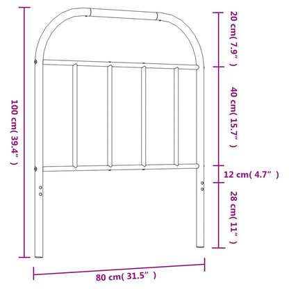 Testiera in Metallo Nero 75 cm - homemem39