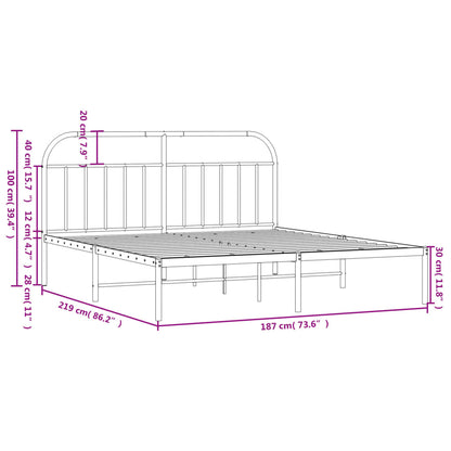 Giroletto con Testiera Metallo Bianco 183x213 cm - homemem39