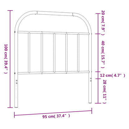 Testiera in Metallo Bianco 90 cm - homemem39