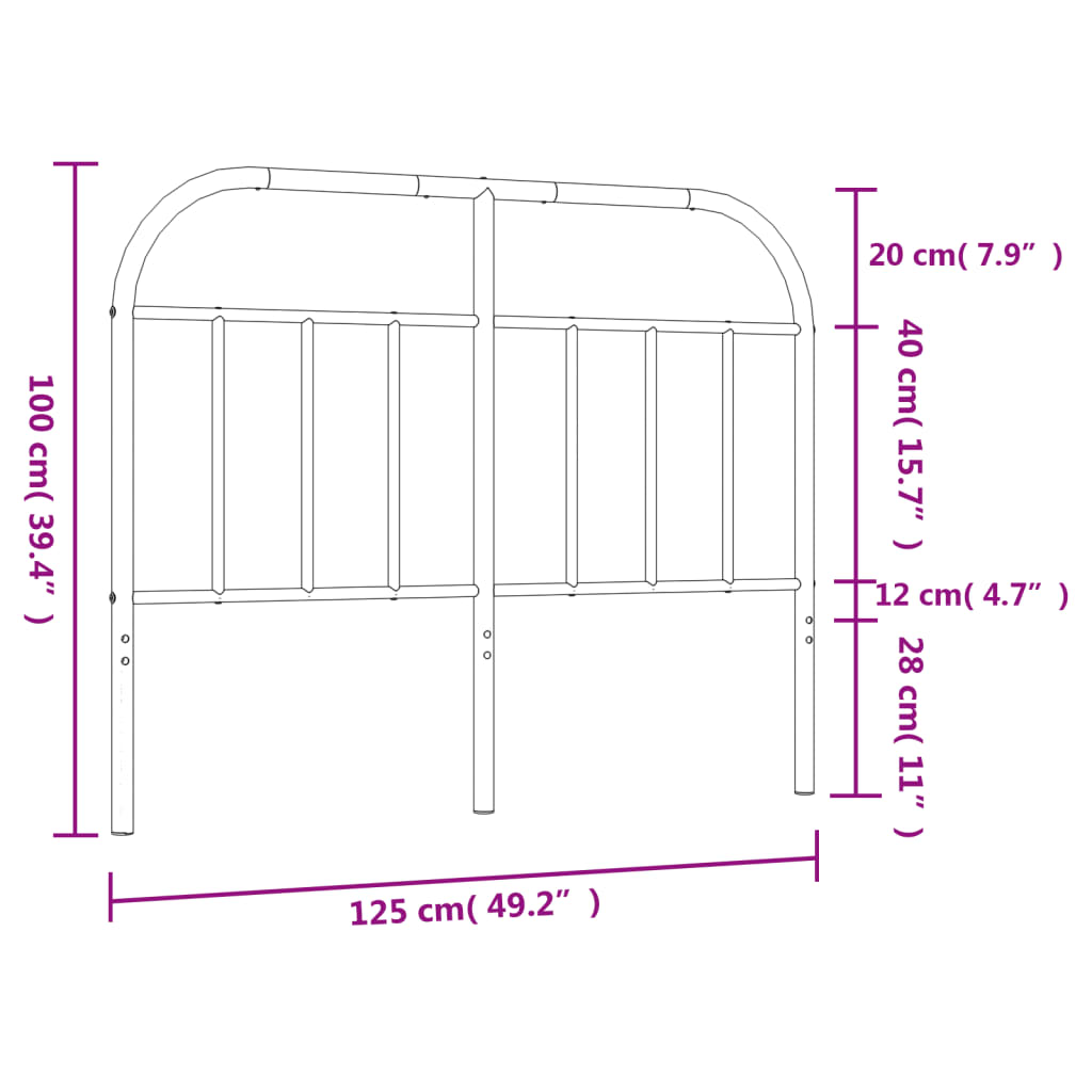 Testiera in Metallo Bianco 120 cm - homemem39