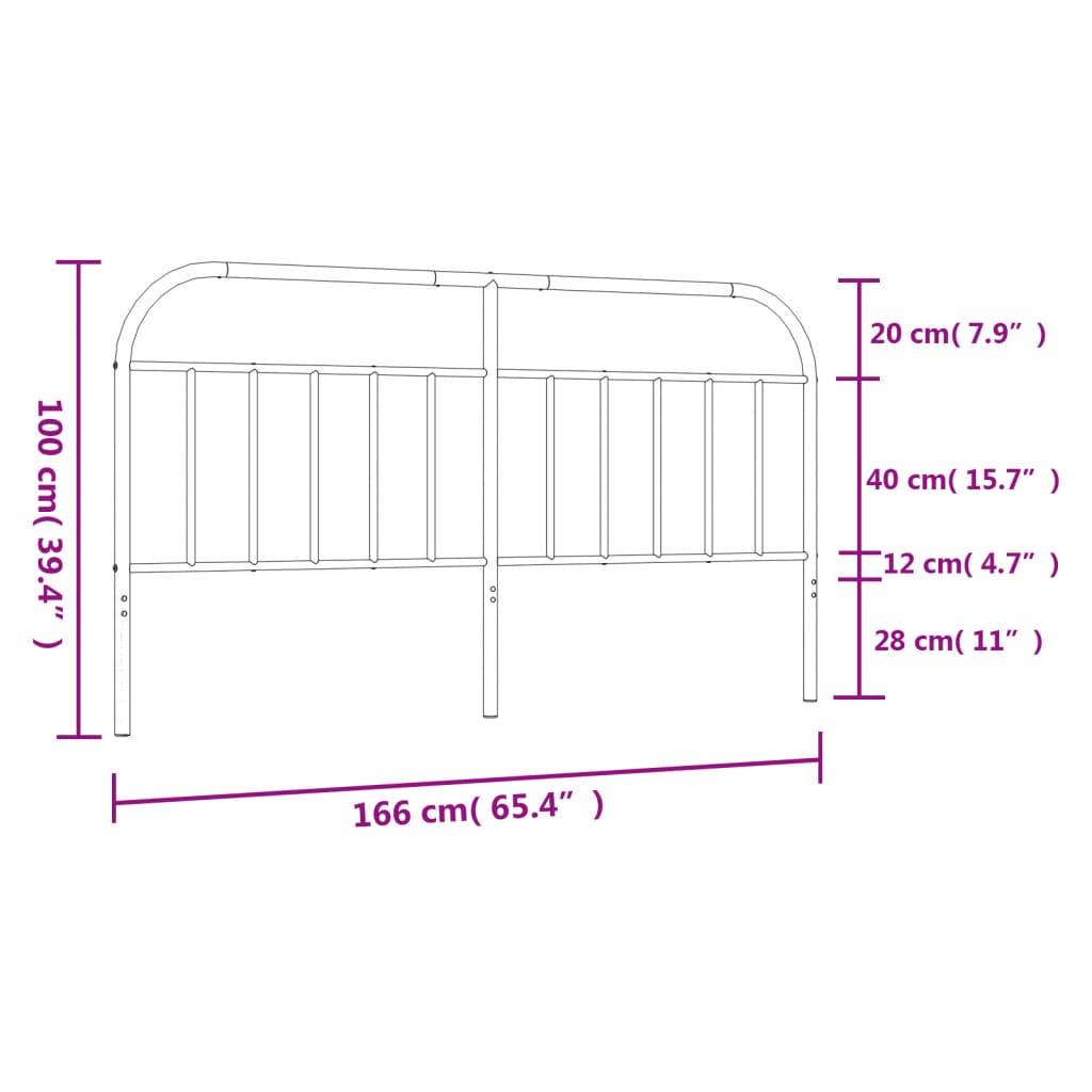 Testiera in Metallo Bianco 160 cm - homemem39