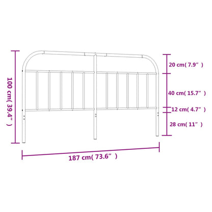 Testiera in Metallo Bianco 180 cm - homemem39