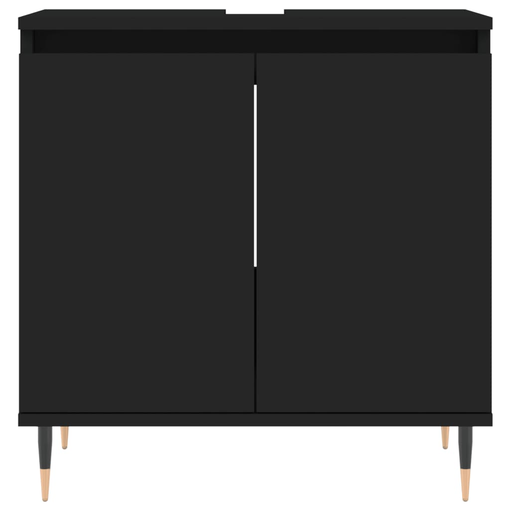 Set di Mobili da Bagno 3 pz Nero in Legno Multistrato - homemem39