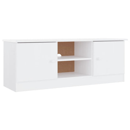 Mobile TV ALTA Bianco 112x35x41 cm in Legno Massello di Pino - homemem39