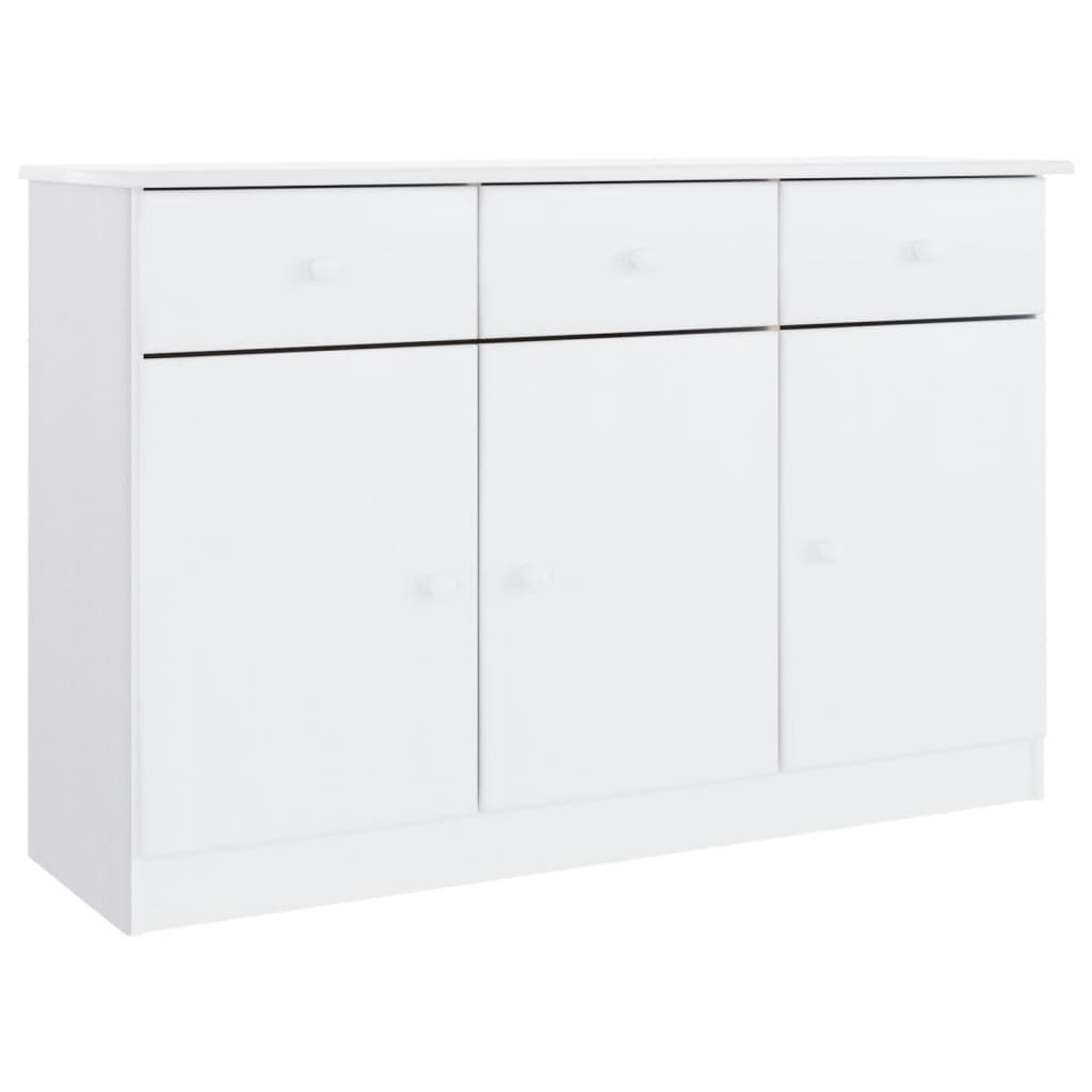 Credenza ALTA Bianca 112x35x73 cm in Legno Massello di Pino - homemem39