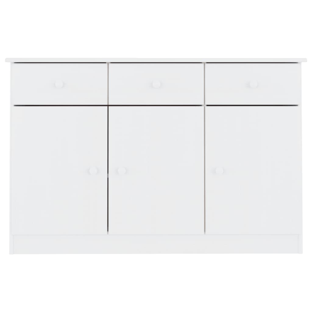 Credenza ALTA Bianca 112x35x73 cm in Legno Massello di Pino - homemem39