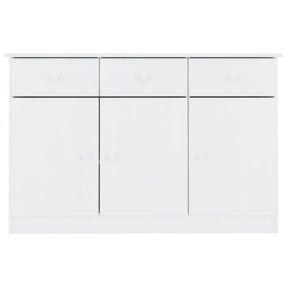 Credenza ALTA Bianca 112x35x73 cm in Legno Massello di Pino - homemem39