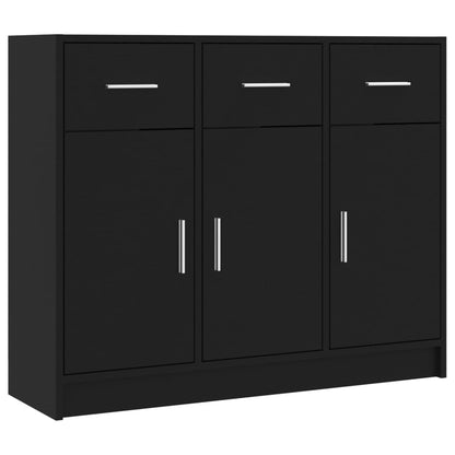 Credenza Nera 91x28x75 cm in Legno Multistrato - homemem39