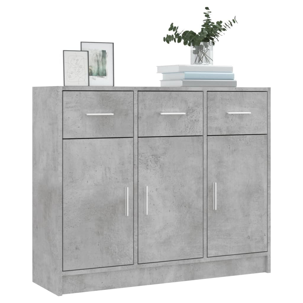 Credenza Grigio Cemento 91x28x75 cm in Legno Multistrato - homemem39