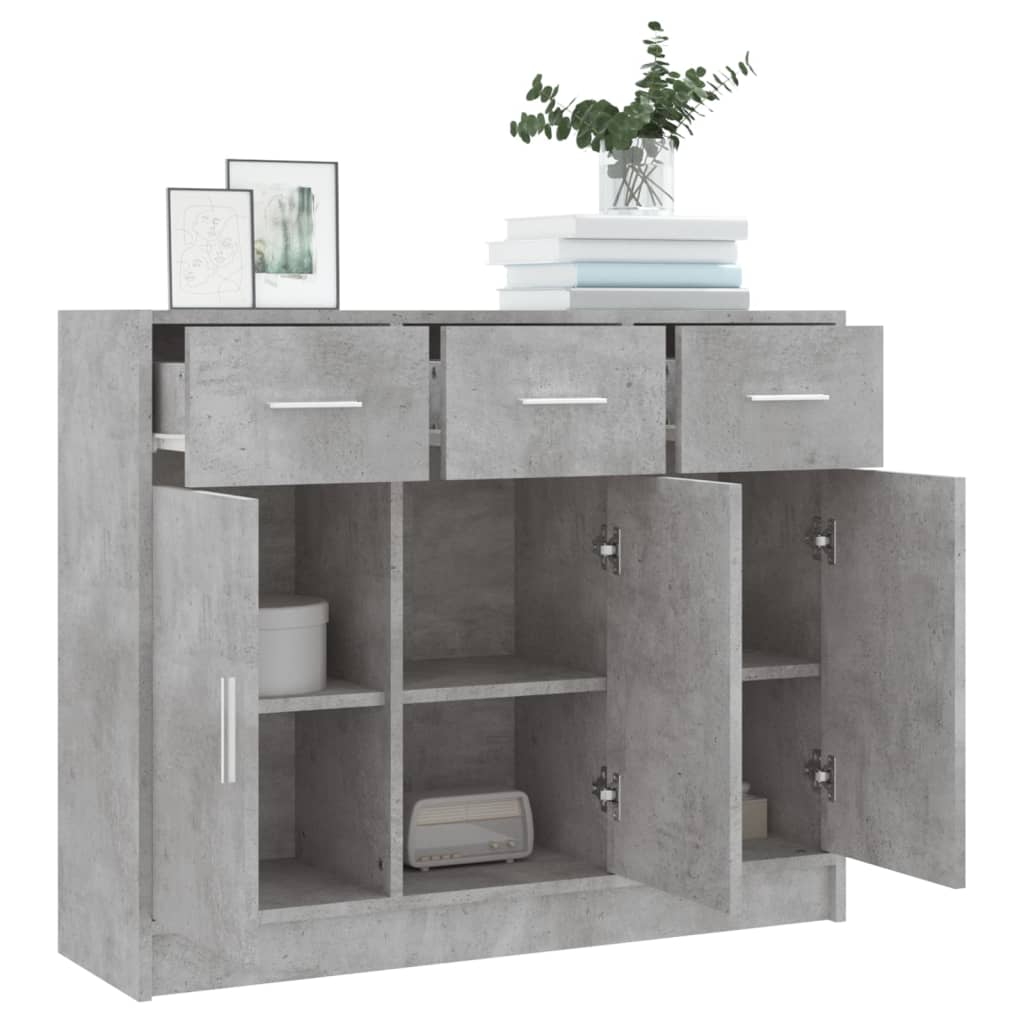 Credenza Grigio Cemento 91x28x75 cm in Legno Multistrato - homemem39