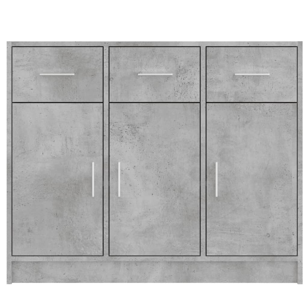 Credenza Grigio Cemento 91x28x75 cm in Legno Multistrato - homemem39