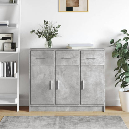 Credenza Grigio Cemento 91x28x75 cm in Legno Multistrato - homemem39