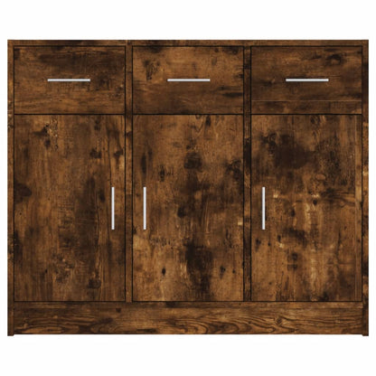 Credenza Rovere Fumo 91x28x75 cm in Legno Multistrato - homemem39