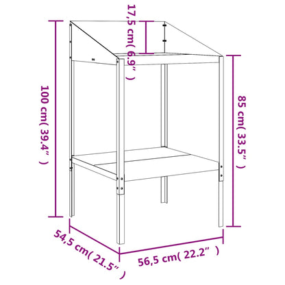 Supporto per Piante Antracite 56,5x54,5x100 cm Acciaio Zincato - homemem39