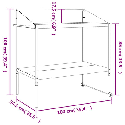 Supporto per Piante Antracite 100x54,5x100 cm Acciaio Zincato - homemem39