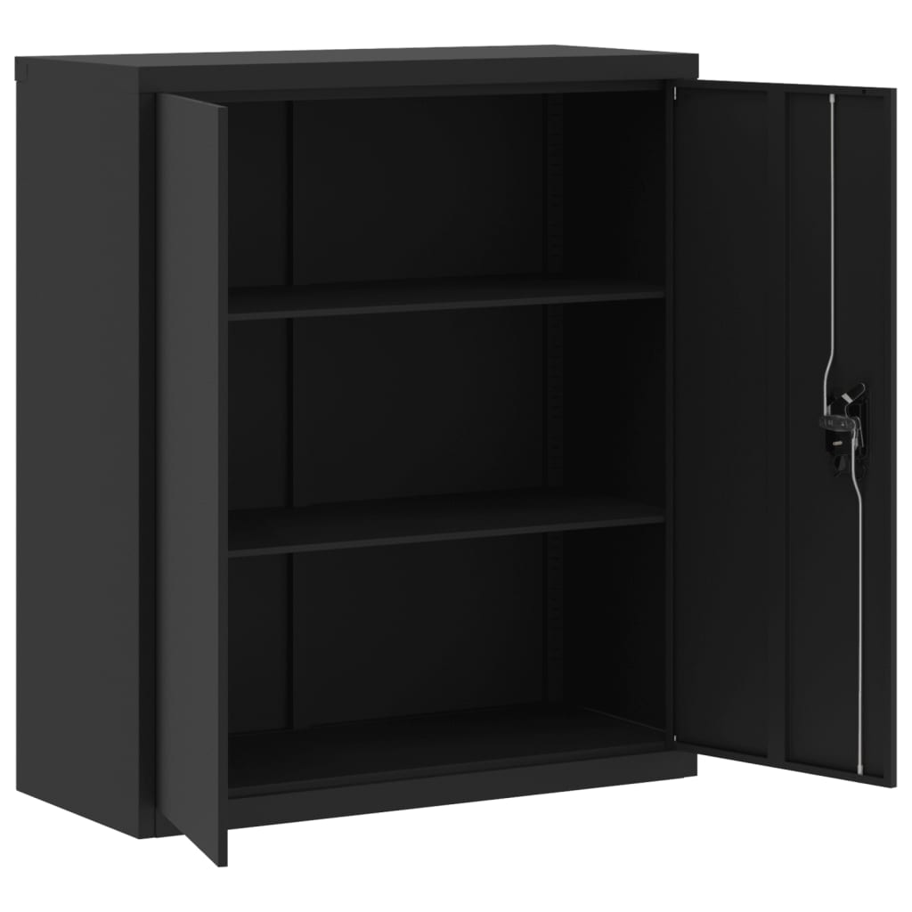 Armadio Classificatore Nero 90x40x105 cm in Acciaio - homemem39