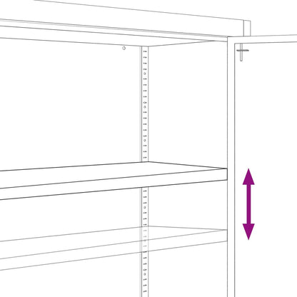 Armadio Classificatore Antracite 90x40x105 cm in Acciaio - homemem39