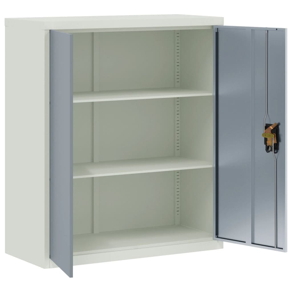 Schedario Grigio Chiaro e Grigio Scuro 90x40x105 cm in Acciaio - homemem39