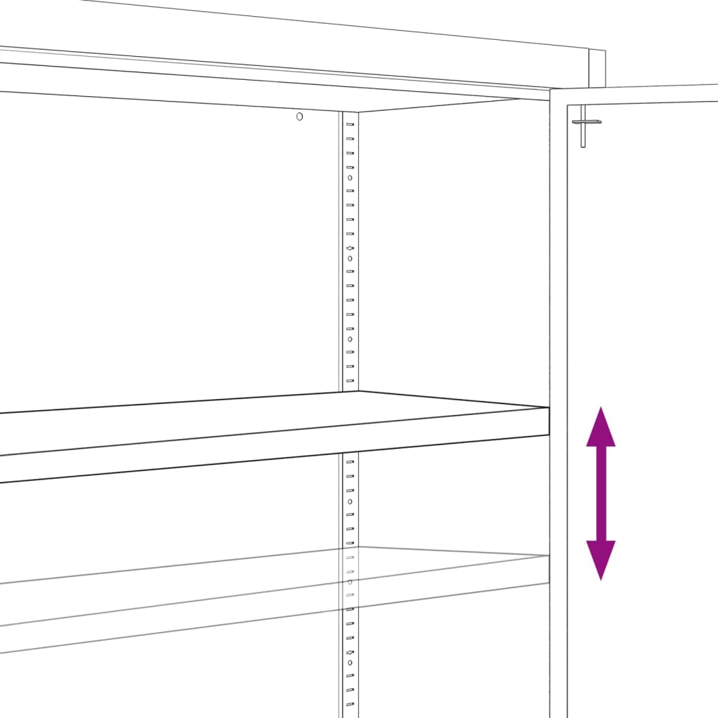 Armadio Classificatore Bianco 90x40x140 cm in Acciaio - homemem39