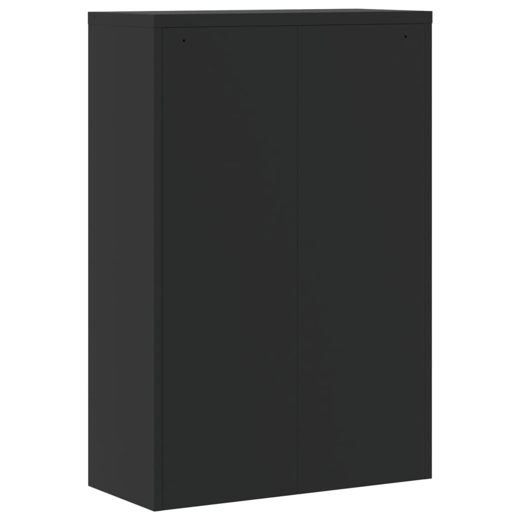 Armadio Classificatore Nero 90x40x140 cm in Acciaio - homemem39