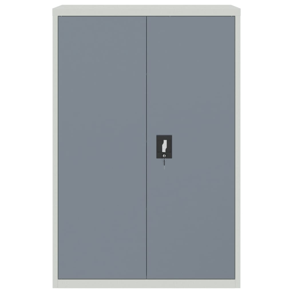 Schedario Grigio Chiaro e Grigio Scuro 90x40x140 cm in Acciaio - homemem39