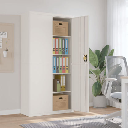 Armadio Classificatore Bianco 90x40x180 cm in Acciaio - homemem39