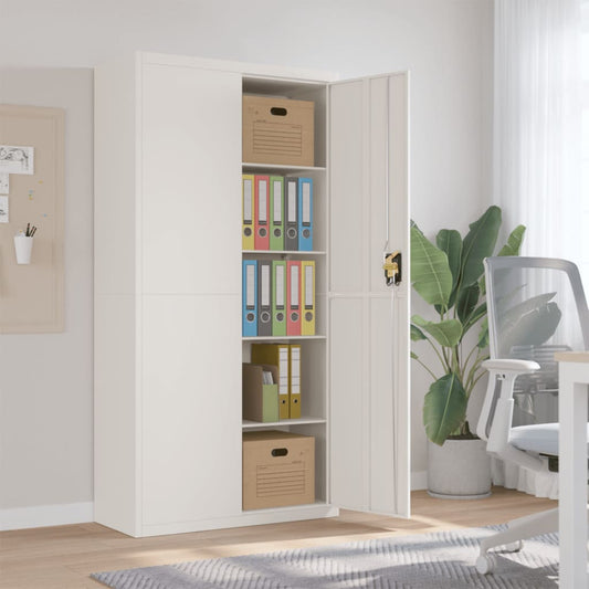 Armadio Classificatore Bianco 90x40x180 cm in Acciaio - homemem39