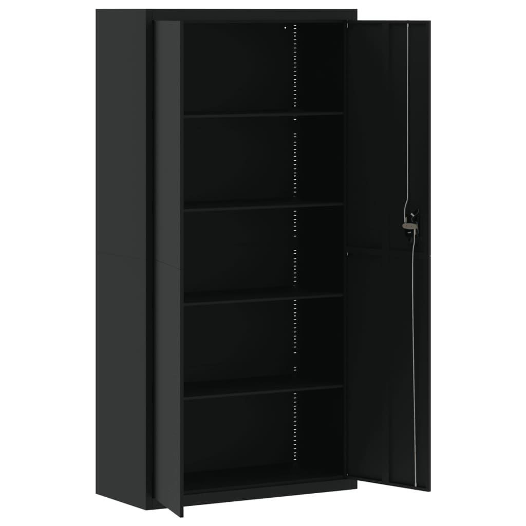 Armadio Classificatore Nero 90x40x180 cm in Acciaio - homemem39