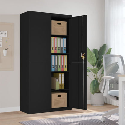 Armadio Classificatore Nero 90x40x180 cm in Acciaio - homemem39