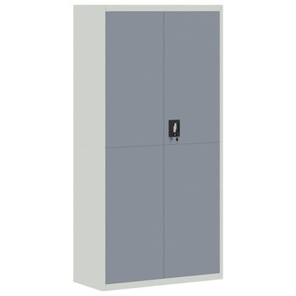 Schedario Grigio Chiaro e Grigio Scuro 90x40x180 cm in Acciaio - homemem39