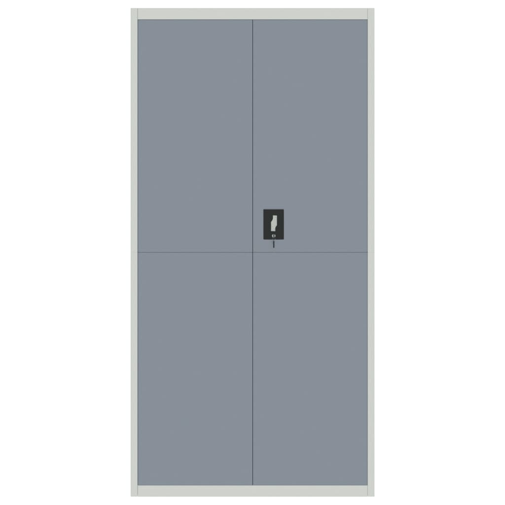 Schedario Grigio Chiaro e Grigio Scuro 90x40x180 cm in Acciaio - homemem39