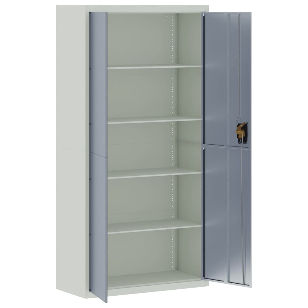 Schedario Grigio Chiaro e Grigio Scuro 90x40x180 cm in Acciaio - homemem39